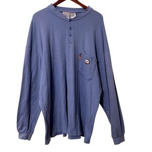 Rasco FR Flame Resistant Henley Work Shirt 4XL Blue  Casual Safety Industrial